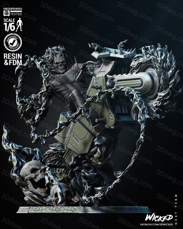 3DWicked 漫威 恶灵骑士 丹尼·凯屈-P站图纸收藏馆