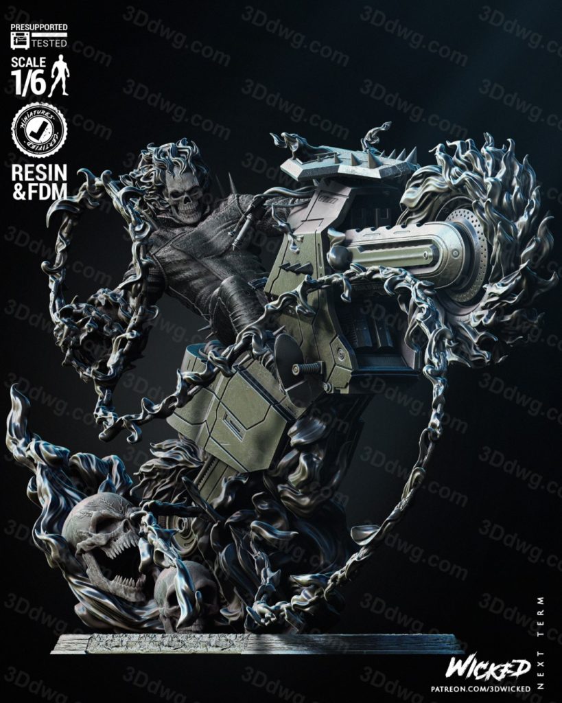 3DWicked 漫威 恶灵骑士 丹尼·凯屈-P站图纸收藏馆