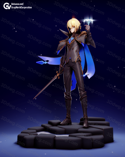 GrayWorld 原神 宫廷卫队队长 戴因斯雷布-P站图纸收藏馆