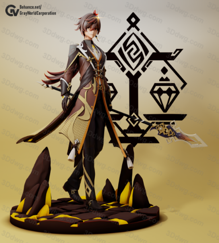 GrayWorld 原神 客卿钟离-P站图纸收藏馆