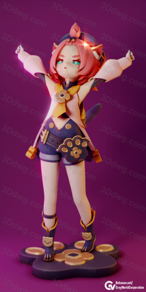 GrayWorld 原神 调酒师 迪奥娜-P站图纸收藏馆