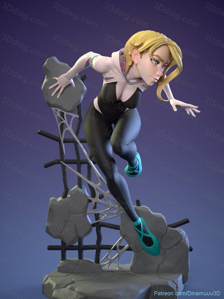 图片[2]-Dinamuuu 3D 漫威 蜘蛛侠 格温-P站图纸收藏馆