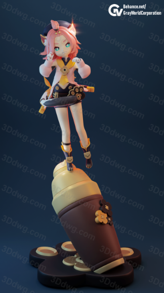 GrayWorld 原神 调酒师 迪奥娜-P站图纸收藏馆