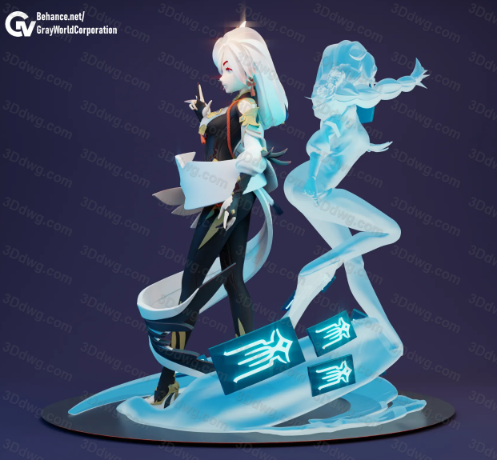 GrayWorld 原神 申鹤-P站图纸收藏馆