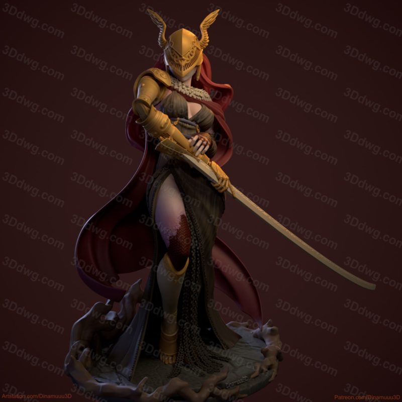 Dinamuuu 3D 艾尔登法环 女武神 玛莲妮亚-P站图纸收藏馆