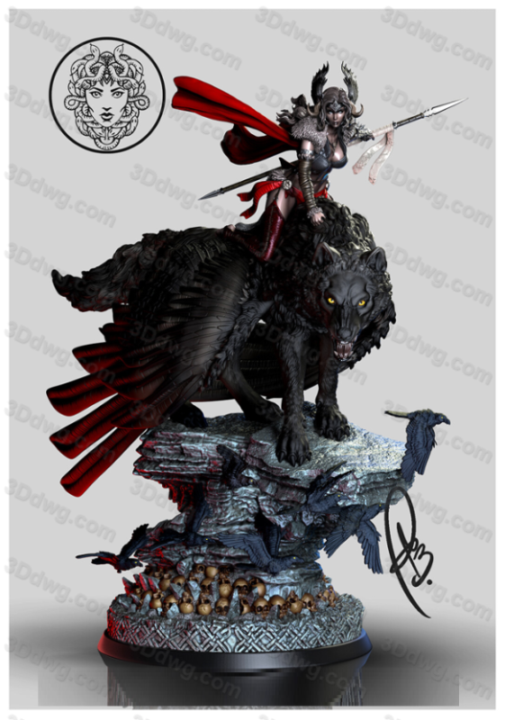 Geek MB 北欧女武神与黑狼-P站图纸收藏馆