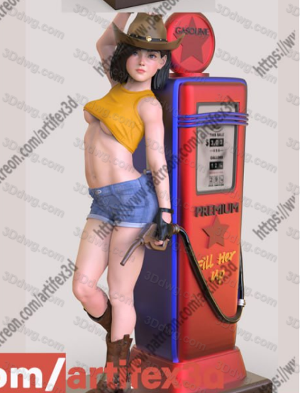 Artifex3d 星际牛仔 加油站女孩-P站图纸收藏馆