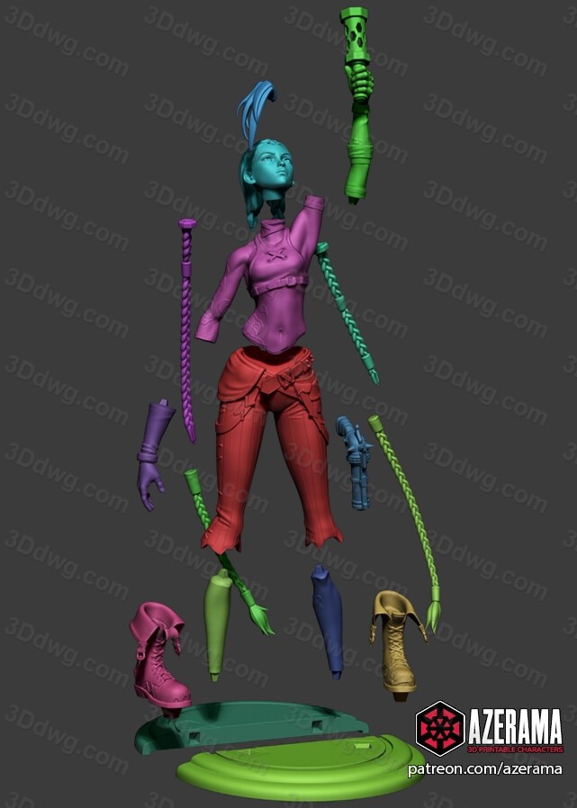 图片[4]-Azerama 英雄联盟 金克丝-P站图纸收藏馆