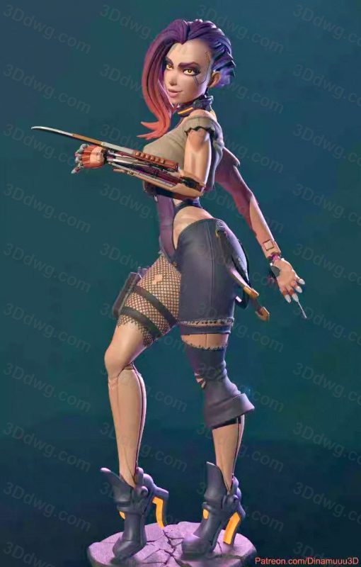 Dinamuuu 3D 赛博朋克女孩 花-P站图纸收藏馆