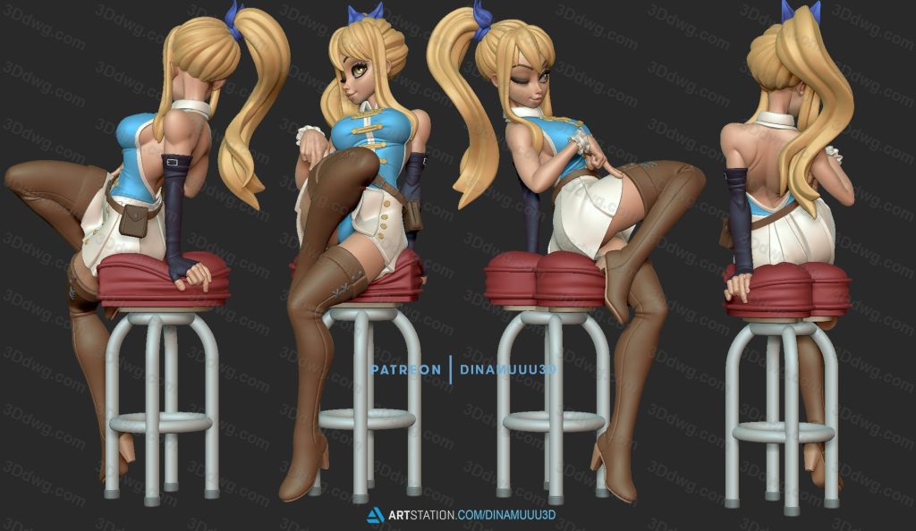 Dinamuuu 3D 妖精的尾巴 露西·哈特菲利亚-P站图纸收藏馆