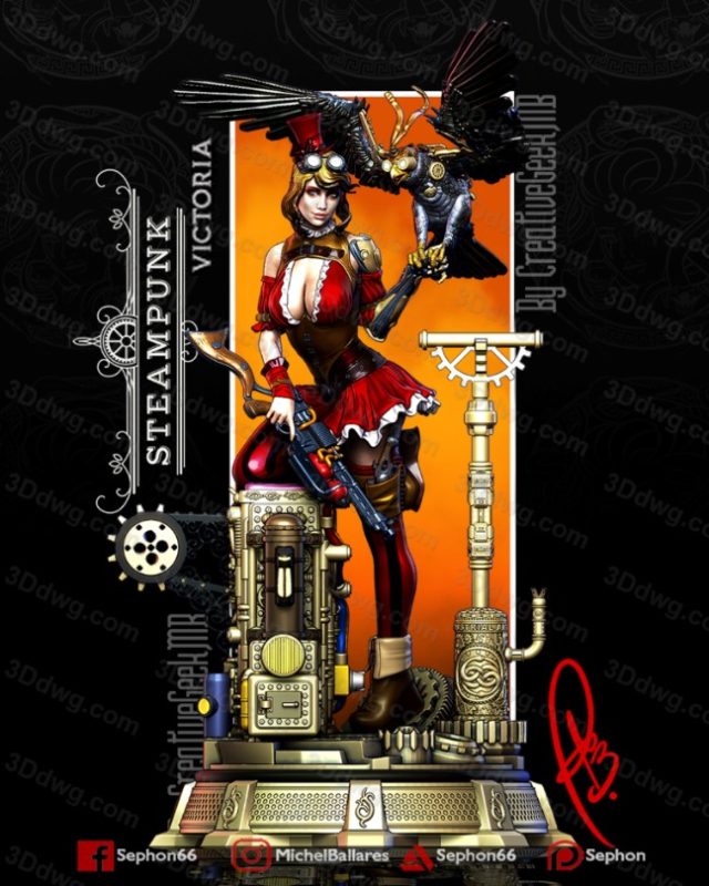 Geek MB 蒸汽朋克女孩 维多利亚-P站图纸收藏馆