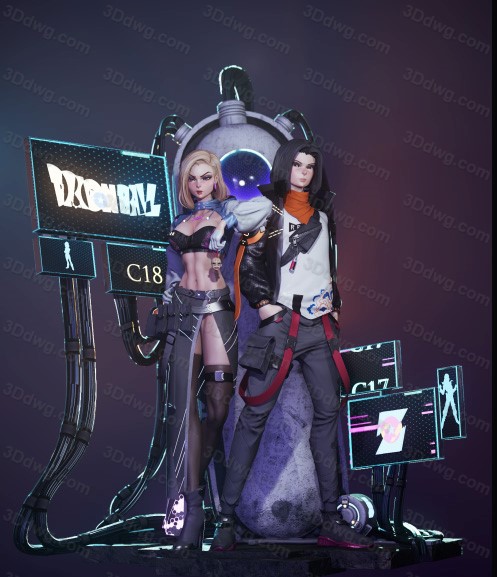 Hybris 龙珠 赛博朋克版人造人17号18号-P站图纸收藏馆