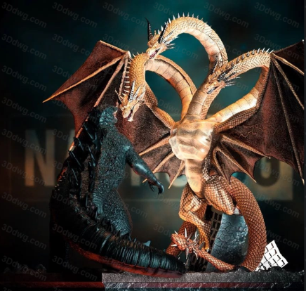 Nacho CG 王者基多拉大战哥斯拉-P站图纸收藏馆