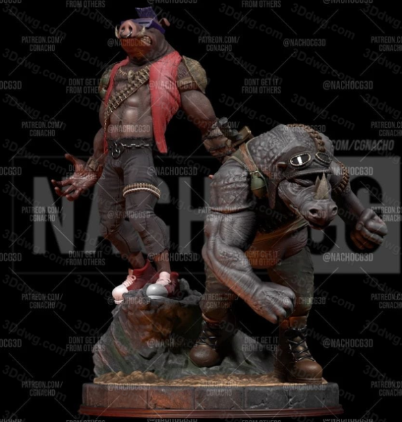 Nacho CG 忍者神龟 比巴和洛克史迪-P站图纸收藏馆