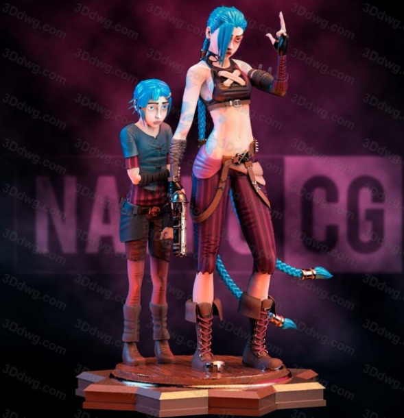 Nacho CG 英雄联盟 双城之战 金克丝和爆爆-P站图纸收藏馆