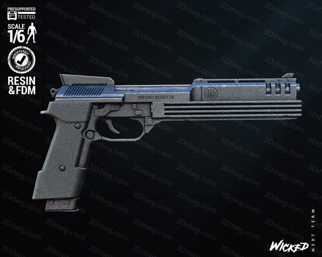 3DWicked 机械战警 半自动手枪 贝瑞塔93R-P站图纸收藏馆