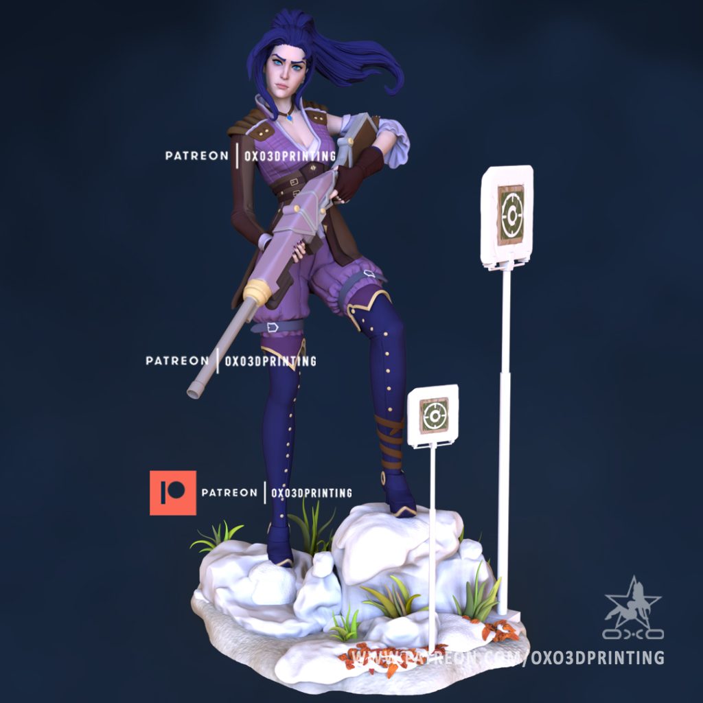 OXO3D 英雄联盟 皮城女警凯特琳-P站图纸收藏馆