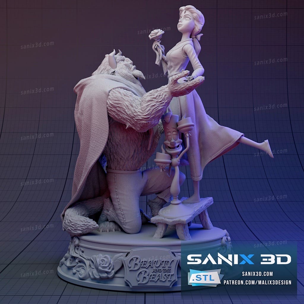Sanix3d 美女与野兽-P站图纸收藏馆