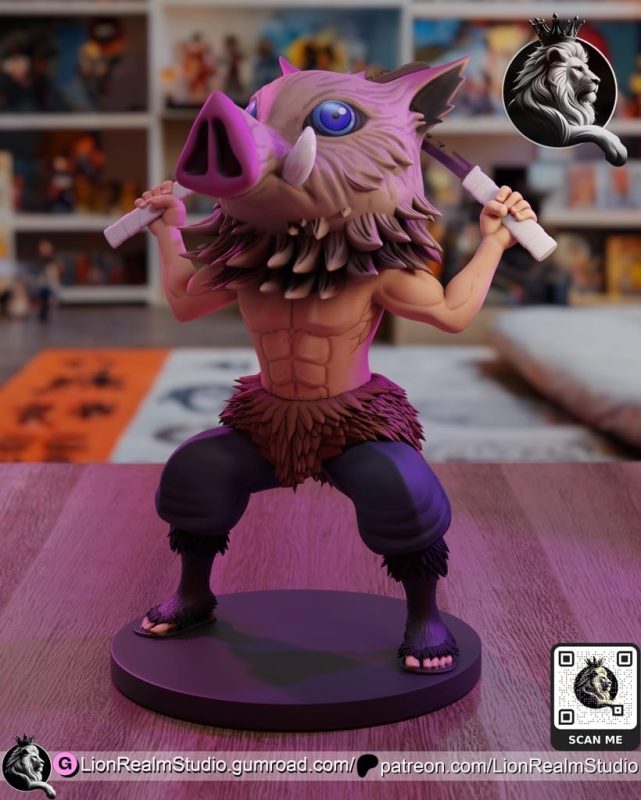 LionRealm 鬼灭之刃 嘴平伊之助-P站图纸收藏馆