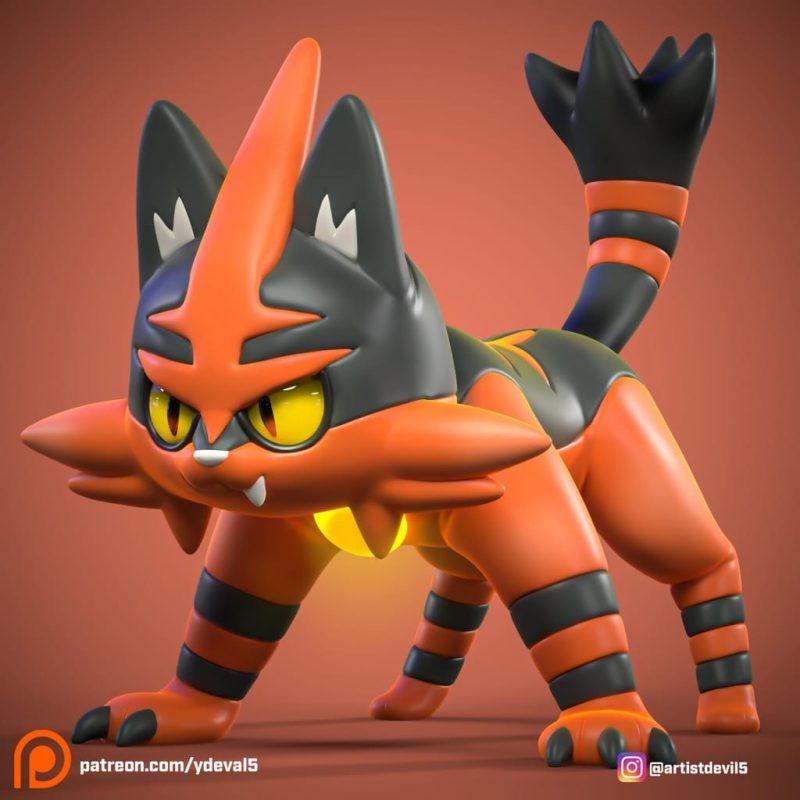 Ydeval 精灵宝可梦 炎热喵-P站图纸收藏馆