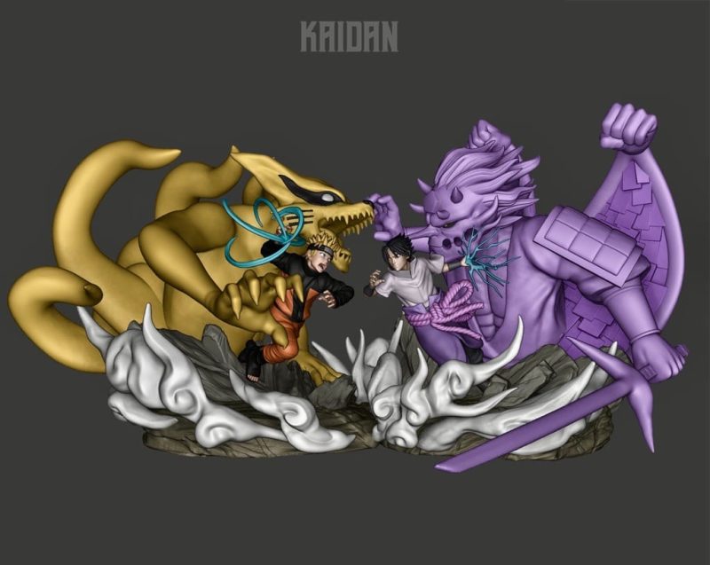 Kaidan 火影忍者 鸣人vs佐助-P站图纸收藏馆