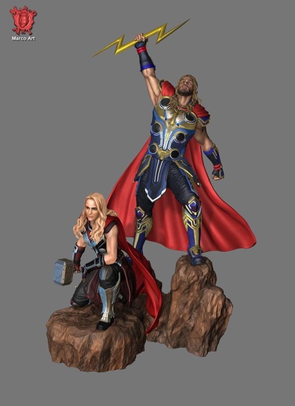 Marco Art 漫威 雷神托尔和简·福斯特-P站图纸收藏馆