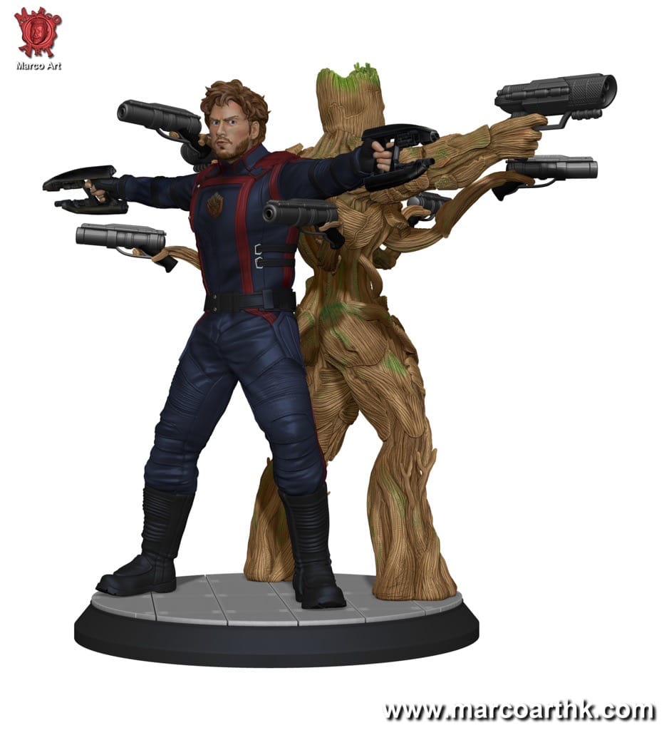 Marco Art 漫威 星爵和格鲁特-P站图纸收藏馆