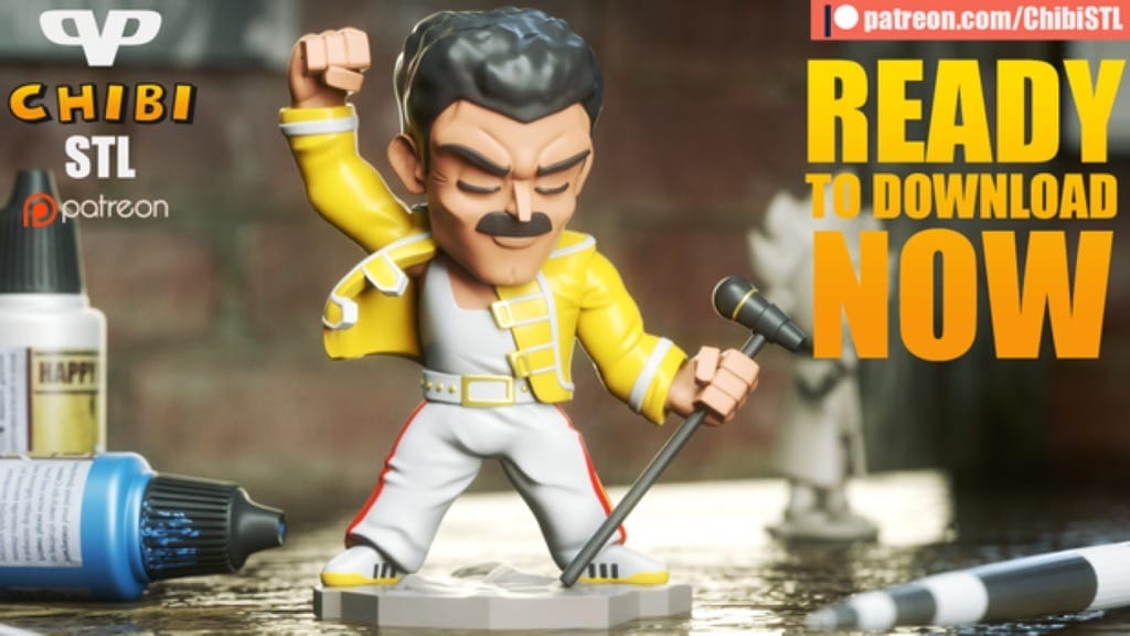 Chibi STL 皇后乐队 佛莱迪·摩克瑞-P站图纸收藏馆