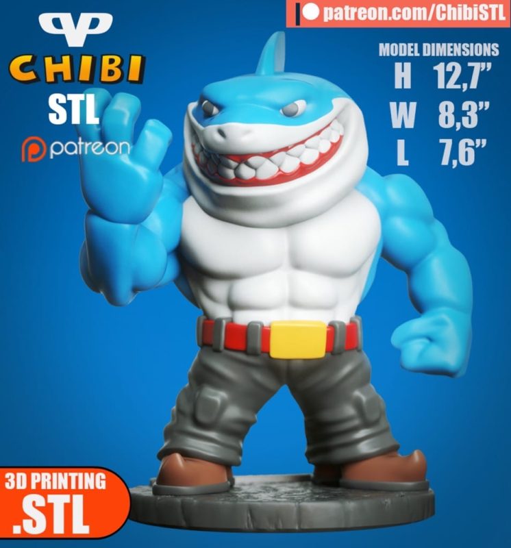 Chibi STL 鲨鱼侠-P站图纸收藏馆