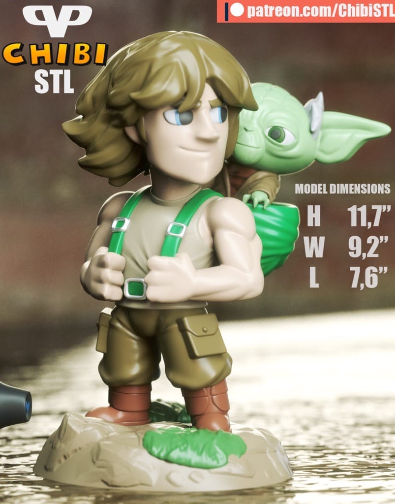 Chibi STL 星球大战 卢克和尤达-P站图纸收藏馆