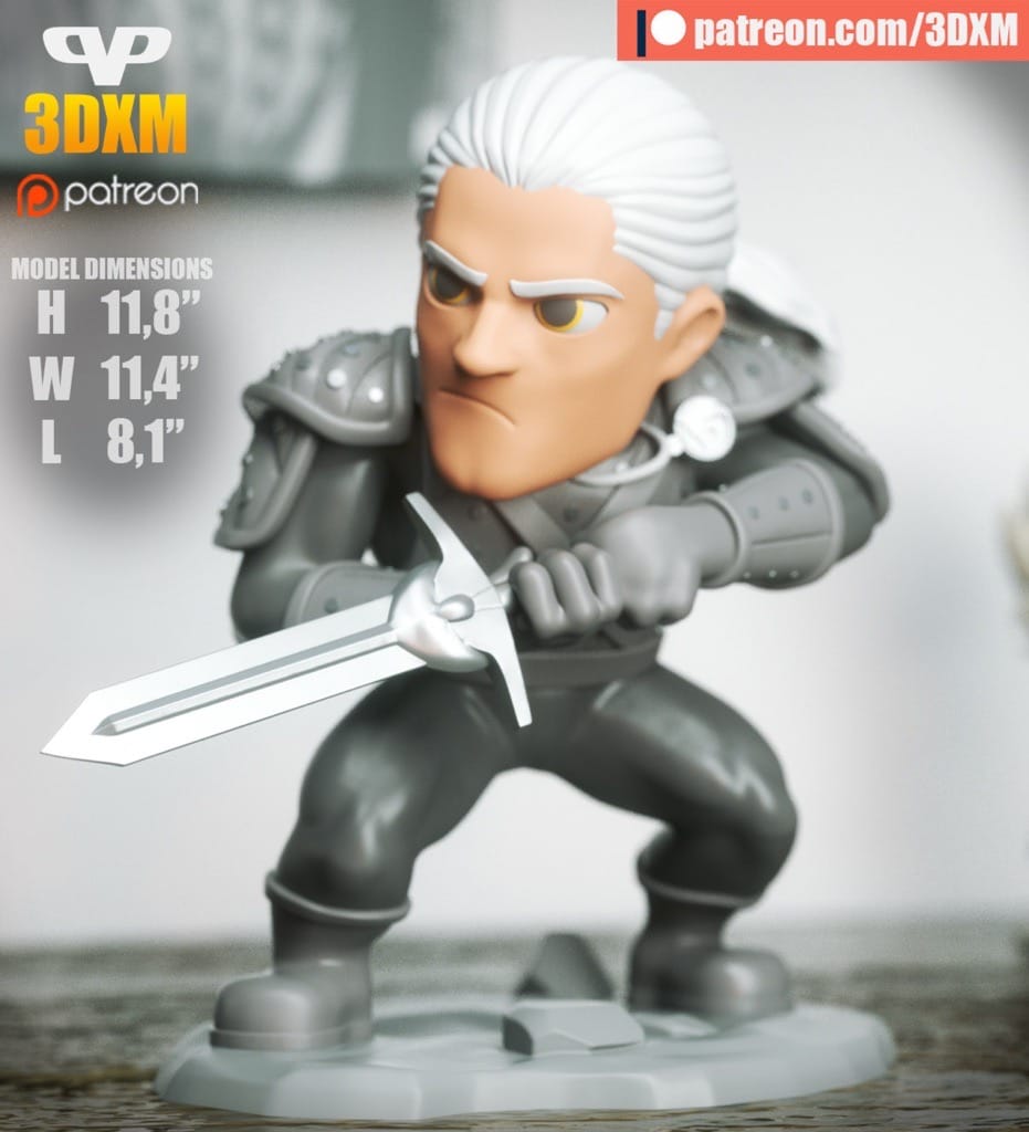 Chibi STL 猎魔人 亨利·卡维尔-P站图纸收藏馆