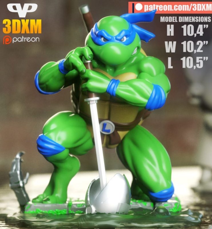 Chibi STL 忍者神龟 利奥纳多-P站图纸收藏馆
