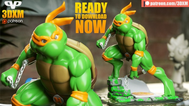 Chibi STL 忍者神龟 米开朗基罗-P站图纸收藏馆