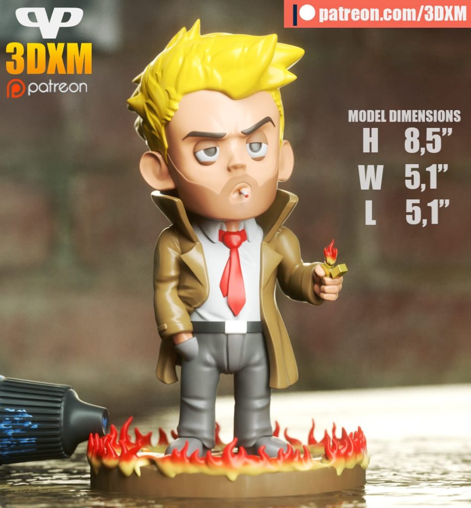 图片[1]-Chibi STL DC漫画 黑暗正义联盟 约翰·康斯坦丁-P站图纸收藏馆