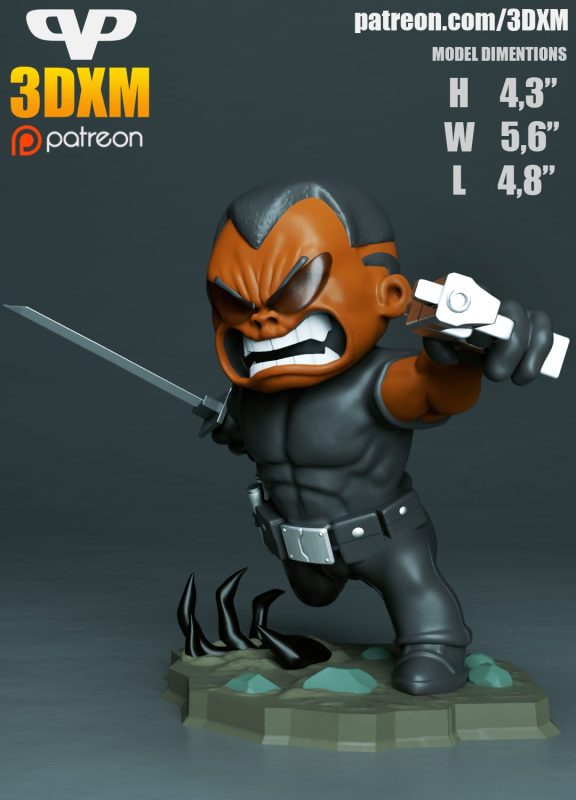 Chibi STL 漫威 复仇者联盟 刀锋战士-P站图纸收藏馆