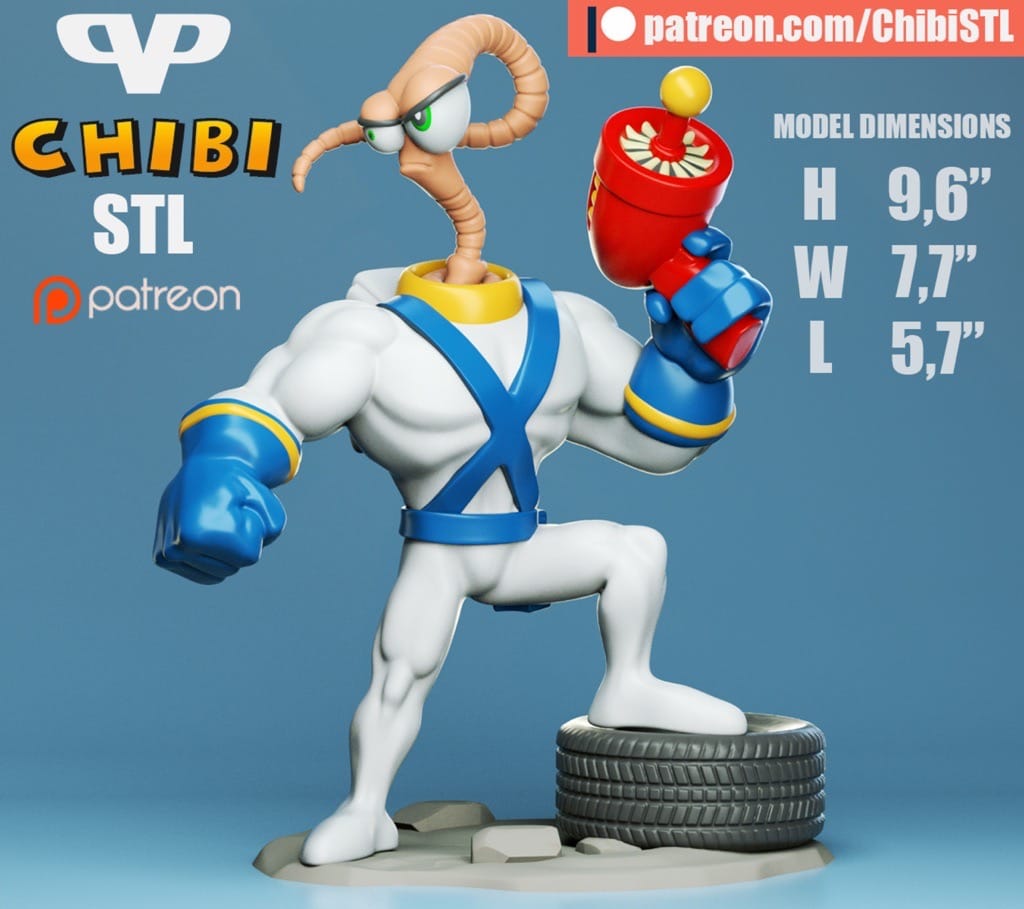 Chibi STL 蚯蚓吉姆-P站图纸收藏馆