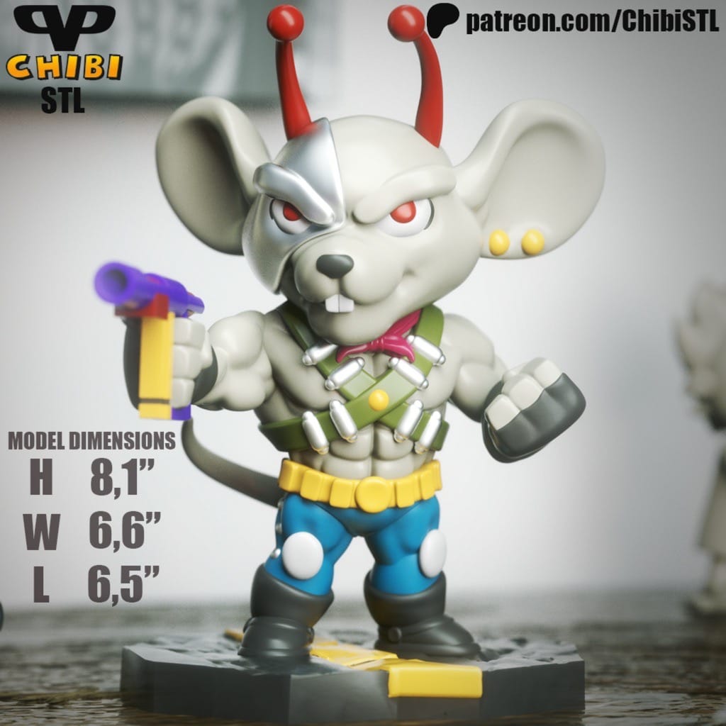 Chibi STL 火星鼠骑士 维尼-P站图纸收藏馆