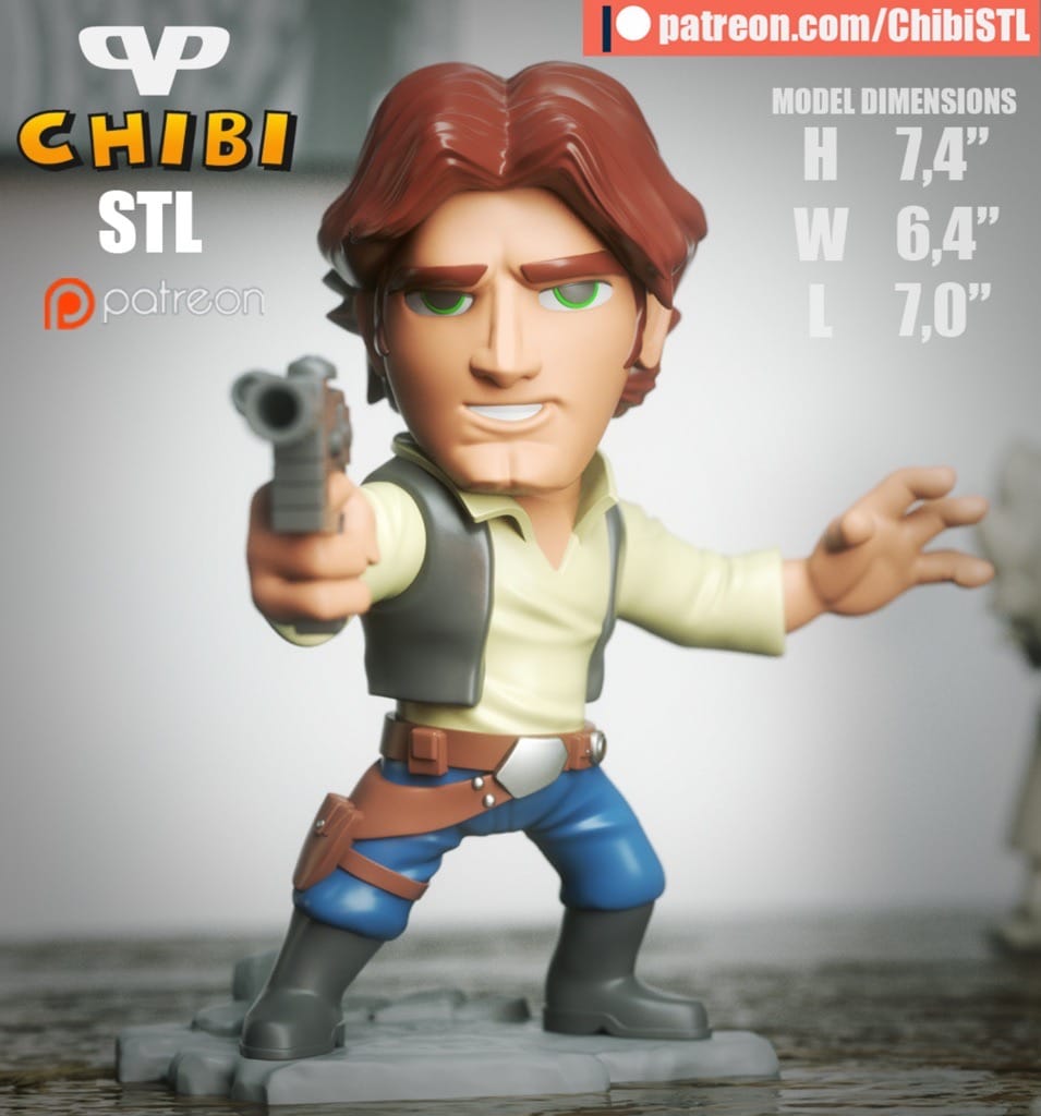 Chibi STL 星球大战 汉·索罗-P站图纸收藏馆