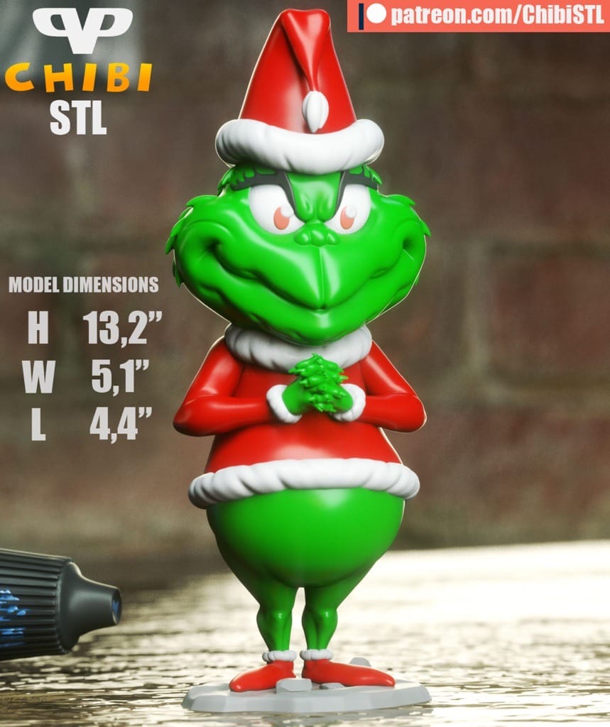 图片[1]-Chibi STL 圣诞怪杰 格林奇-P站图纸收藏馆