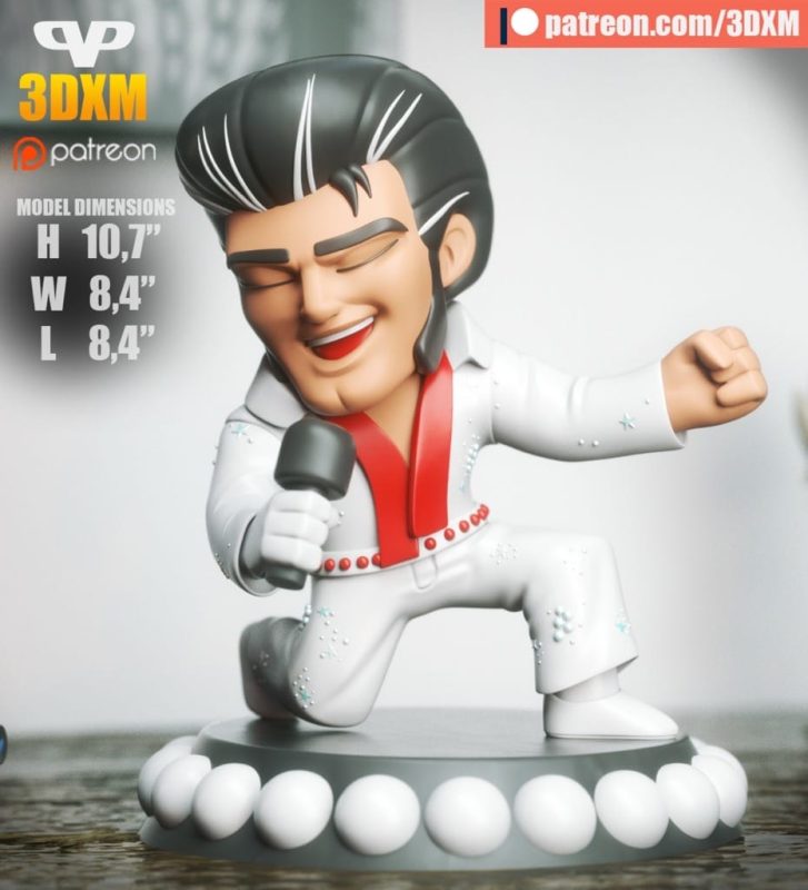 Chibi STL 猫王埃尔维斯-P站图纸收藏馆