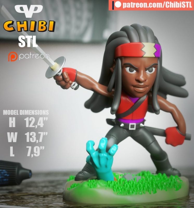 Chibi STL 行尸走肉 米琼恩-P站图纸收藏馆