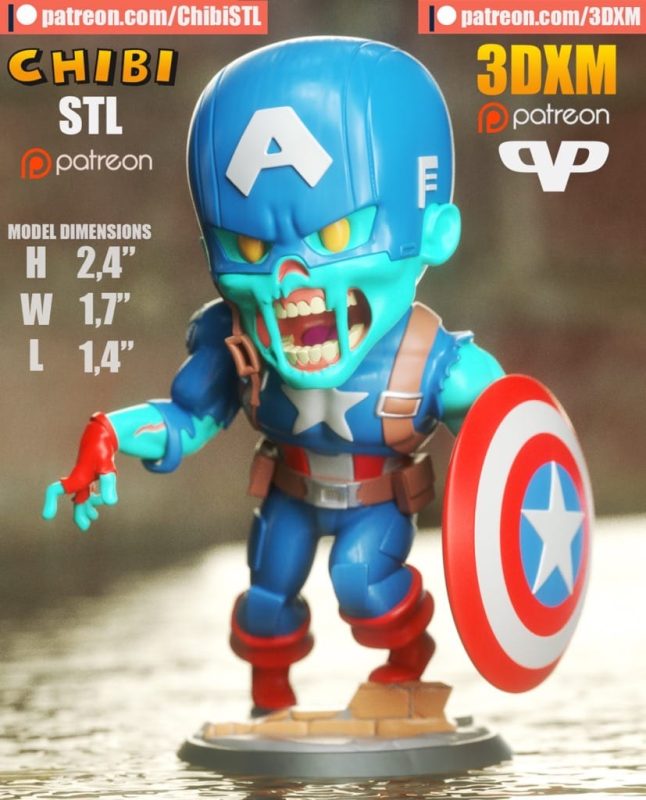 Chibi STL 漫威 美国队长-P站图纸收藏馆