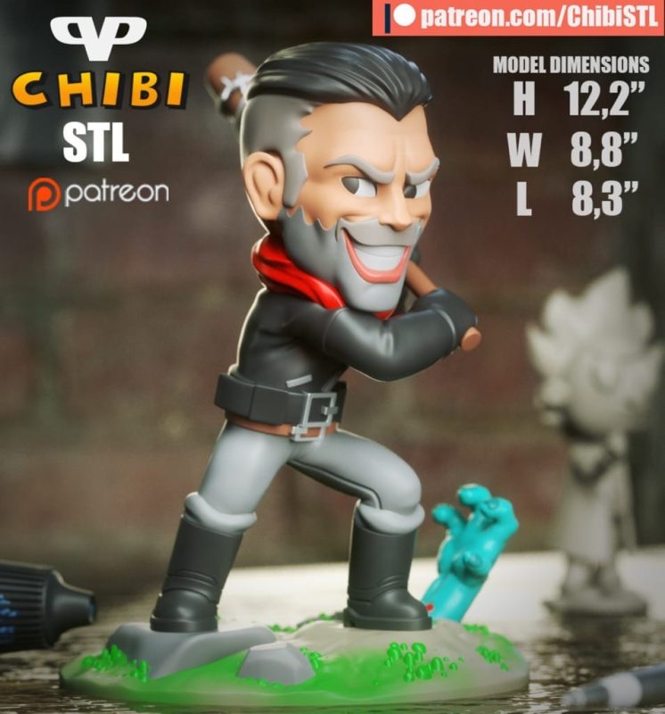 Chibi STL 行尸走肉 尼根-P站图纸收藏馆