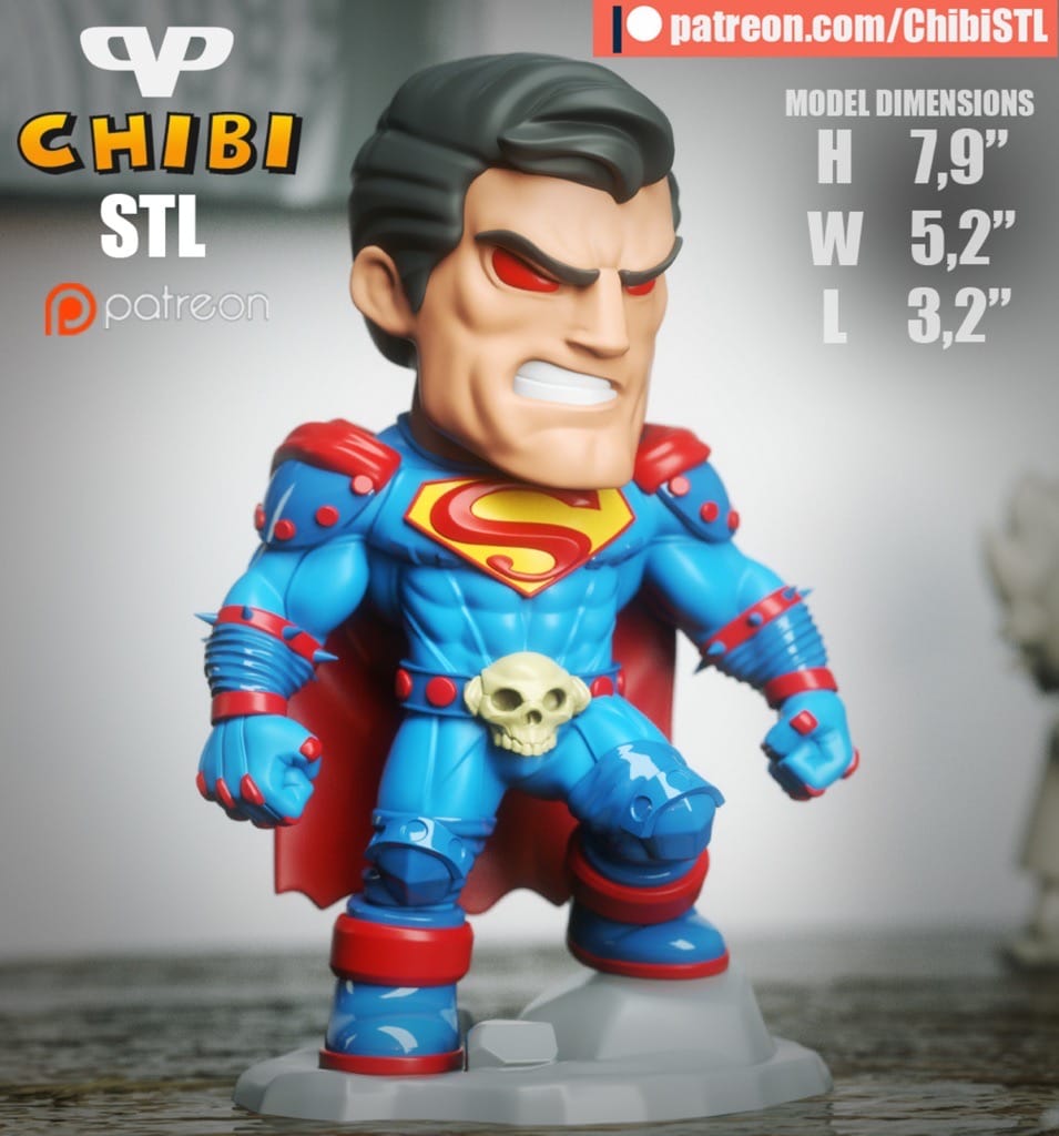 Chibi STL DC漫画 超人-P站图纸收藏馆