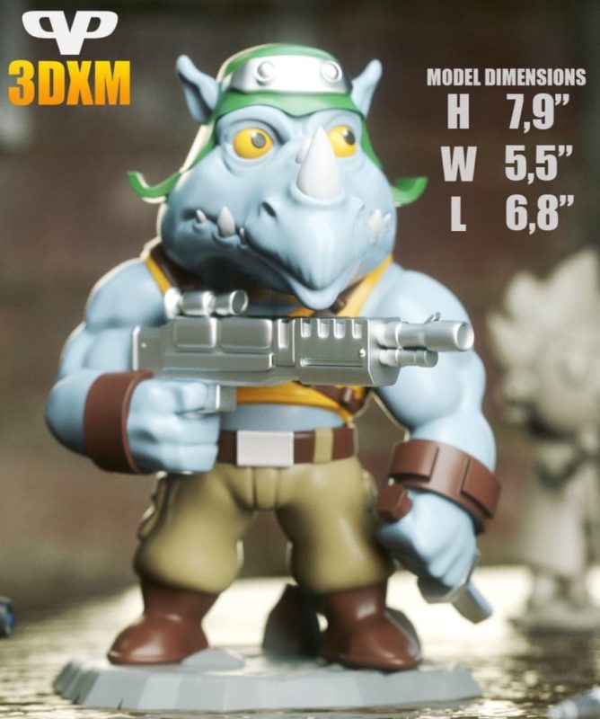 Chibi STL 忍者神龟 犀牛人-P站图纸收藏馆