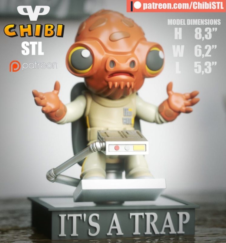 Chibi STL 星球大战 阿克巴-P站图纸收藏馆