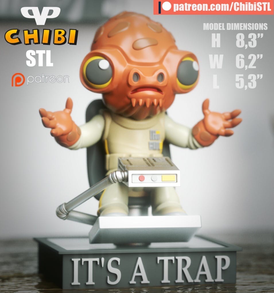 Chibi STL 星球大战 阿克巴-P站图纸收藏馆