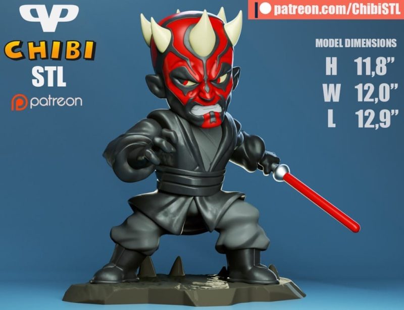 Chibi STL 星球大战 达斯·摩尔-P站图纸收藏馆