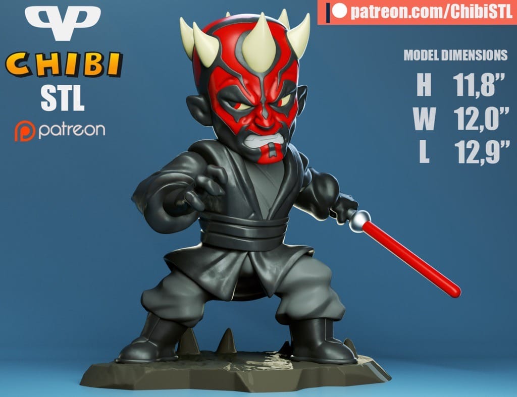 Chibi STL 星球大战 达斯·摩尔-P站图纸收藏馆