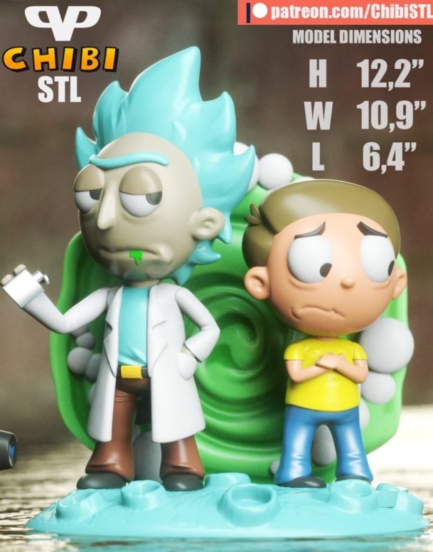 Chibi STL 瑞克和莫蒂-P站图纸收藏馆